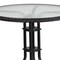 Emma and Oliver 28" Round Tempered Glass Metal Table with Rattan Edging